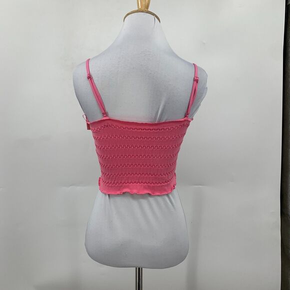Anthropologie Bandeau Top Womens XXS/XS Raspberry Pullover Styling Smocked Tie - Picture 7 of 16